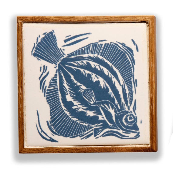 Ceramic Tile Trivet Framed Coaster Handmade Screen