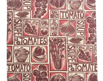 Roasted Tomato Soup Napkins: Organic Cotton Recipe Print, Set of 4