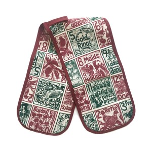 The Twelve Days of Christmas organic cotton double oven glove