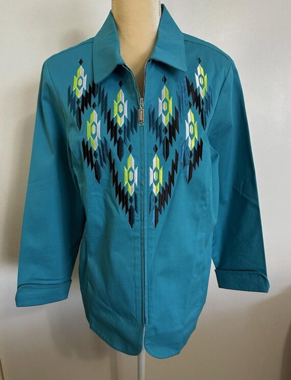 BOB MACKIE サウスウェスタンジャケット Lサイズ ターコイズ刺繍