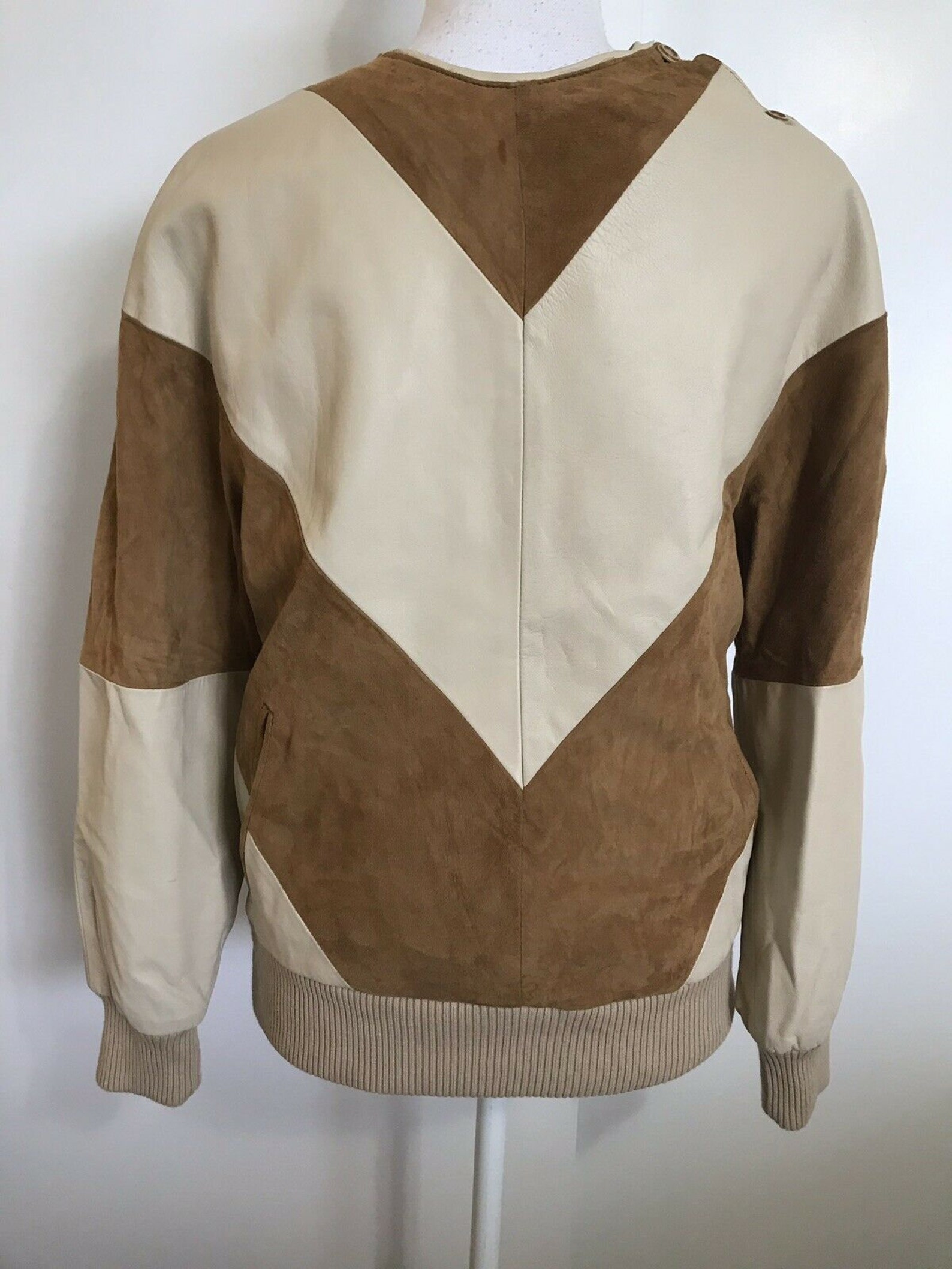 NELSY CHELALA Leather Suede Pullover Jacket Top Vintage Spain - Etsy