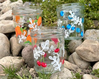 Fruit themed Plant Pots | Upcycled Jam Jar Planters