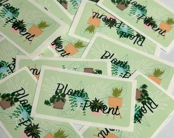 Plant Parent Vinyl Stickers | Plant Mom | Plant Dad