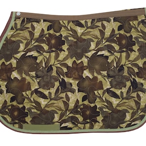 Saddle Pad Soft Camo Green Leafy  with Green Trim***Pony Size One Left