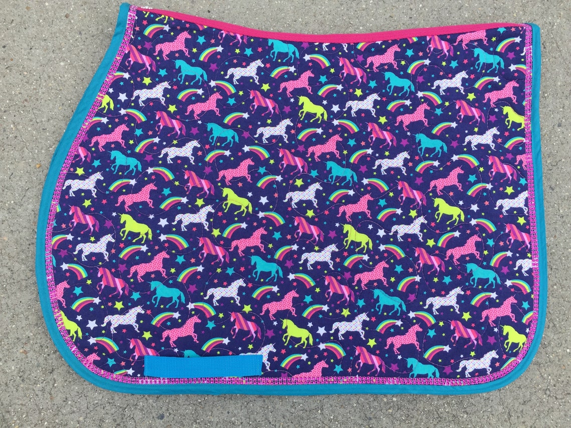 Saddle Pad RAINBOW Unicorns HORSE or PONY Size Custom Made Etsy