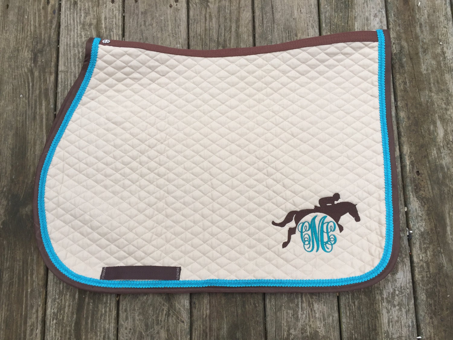 Custom Horse or Pony Size English Saddle Pad with Monogram and Etsy