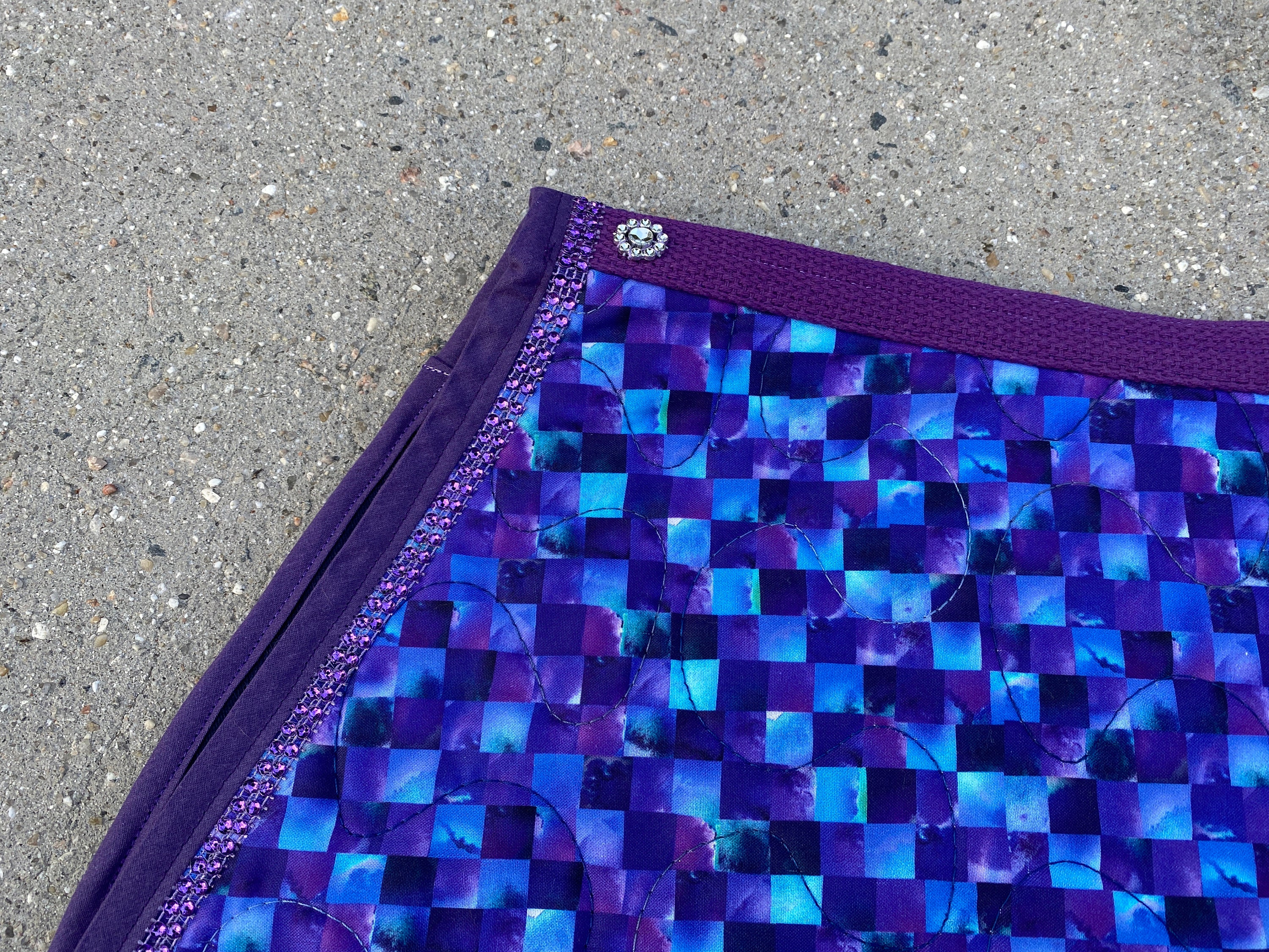 Saddle Pad Horse Pony Custom English Blocked Blues and Purples Etsy