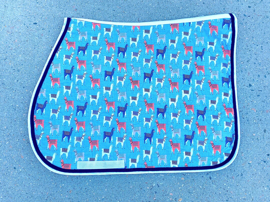 Saddle Pad Horse Pony Custom English the Barn Closet LLAMAS Print With