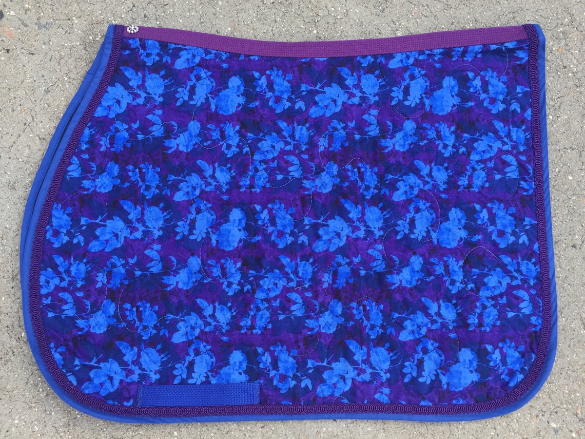 Saddle Pad Royal Blue and Purple Floral English Saddle Pad by Etsy
