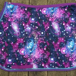 Saddle Pad Horse Pony Custom English The Barn Closet Glitter galaxy Horse and Pony Sizes