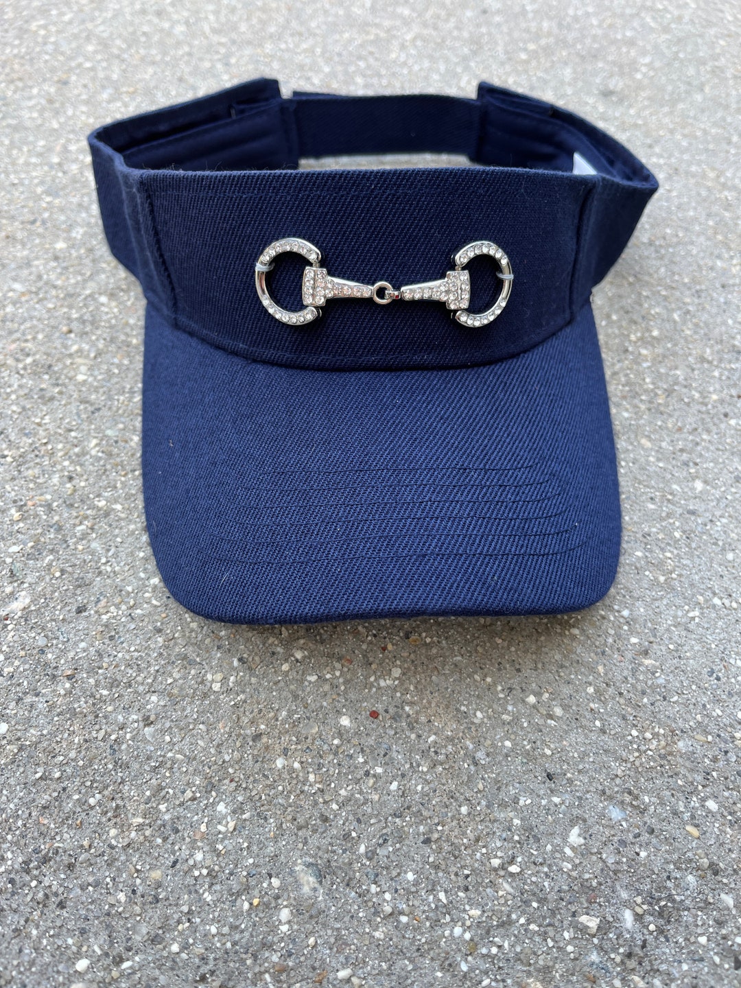 Equestrian Visor Navy Horse Sun Visor Snaffle Bling Bit Visor Horse Sun