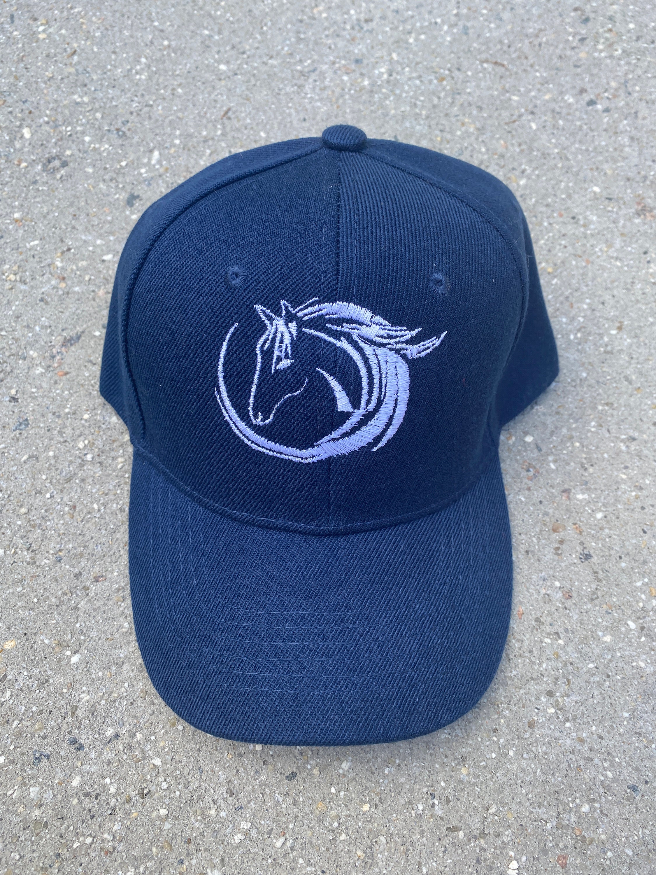 Baseball Cap Hat Horse Equestrian Navy 