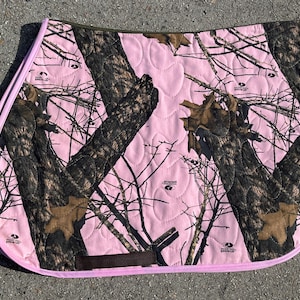 Saddle pad Custom Horse or Pony Size English All Purpose Saddle Pad in Pastel Pink Mossy Oak