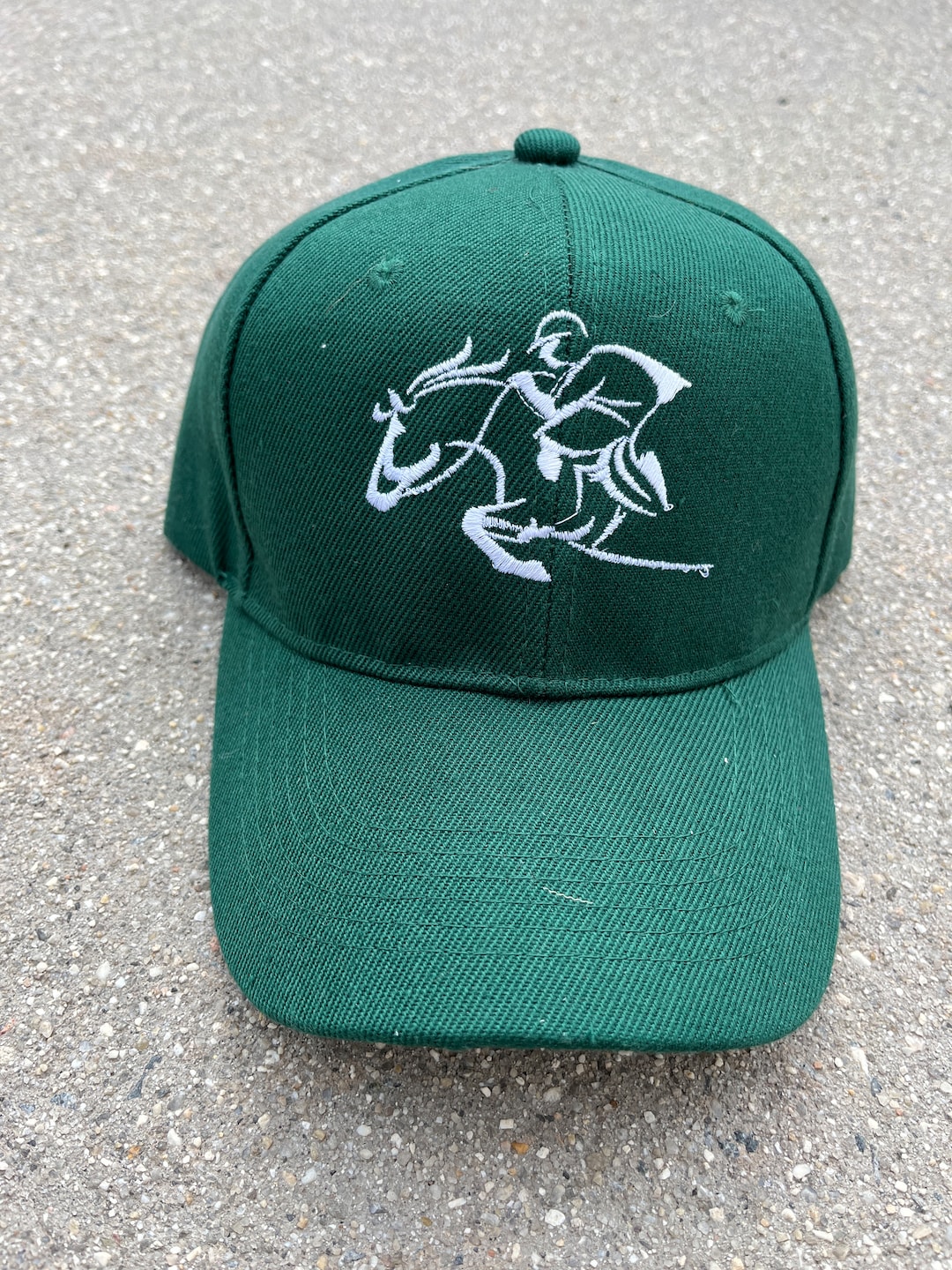 Green Riding Hat Baseball Cap Hat Horse Equestrian Green and White Jumper- Horse Gift ...