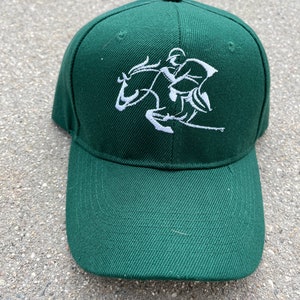 Baseball Cap hat horse equestrian Green and White Jumper- Horse Gift - Equestrian Caps - Embroidered Horse -  Equestrian Sun Hats