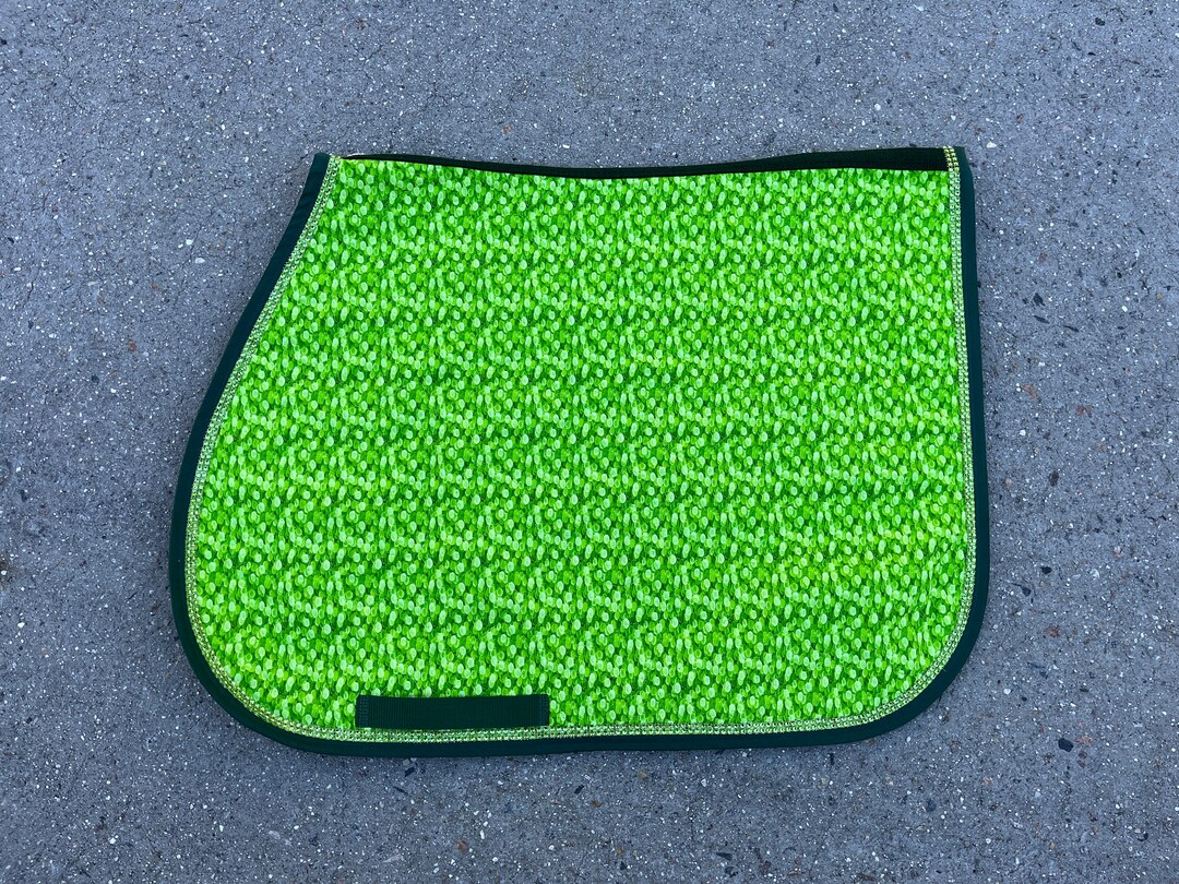 Saddle Pad Lime Green and Black With Bling Trim HORSE or PONY Etsy