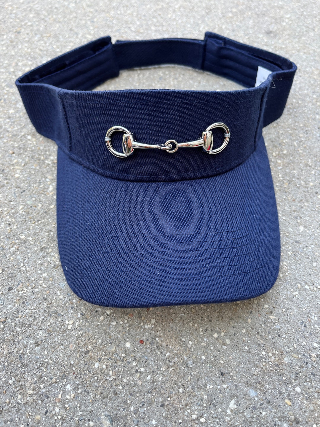 Equestrian Visor Navy Horse Sun Visor Snaffle Silver Bit Visor Horse