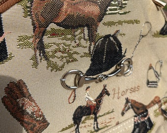 Backpack Equestrian Horse Tapestry English Print , Helmet  display picture 1
