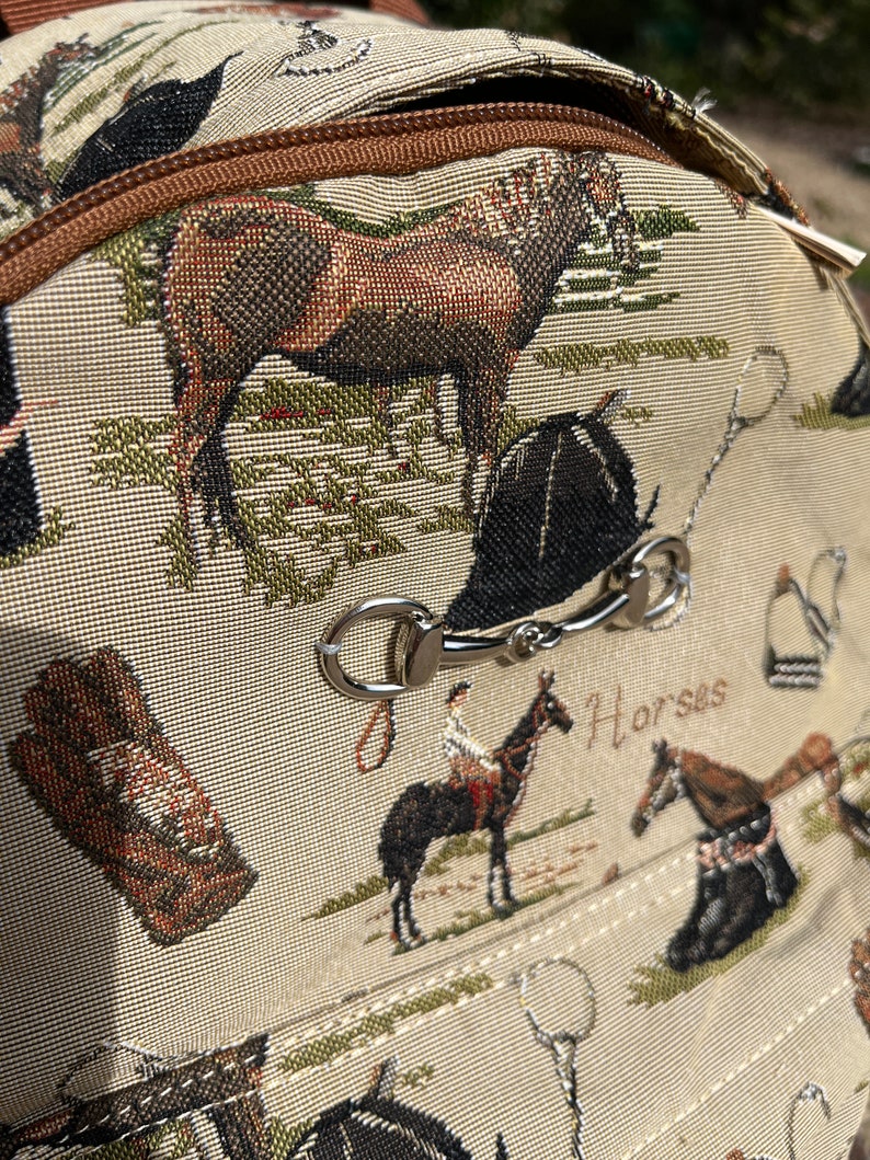 Equestrian Drawn Pattern Print Backpack main image 1