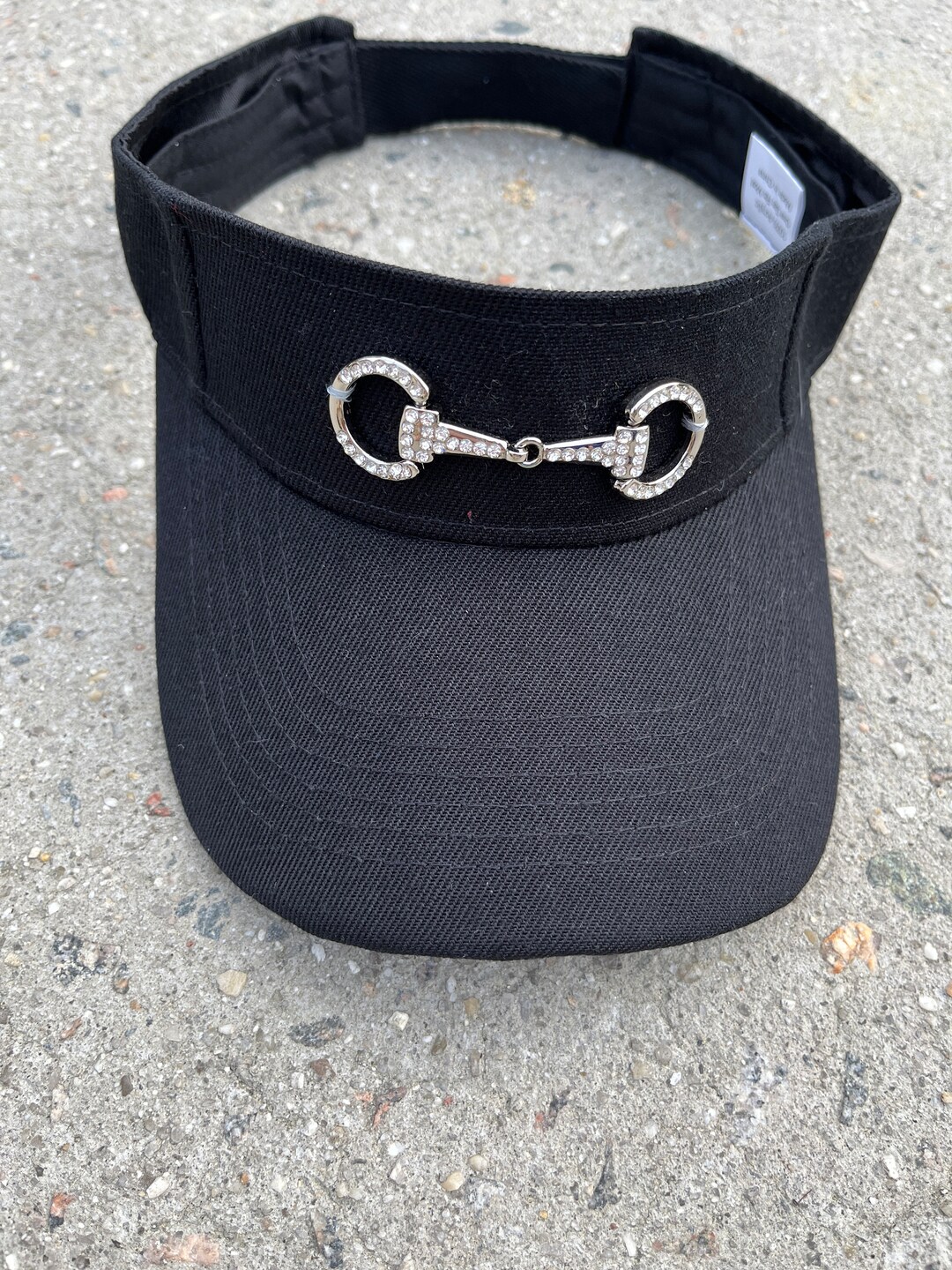 Equestrian Visor Black Horse Sun Visor Snaffle Bling Bit Visor Horse Sun Hat Equestrian Hat