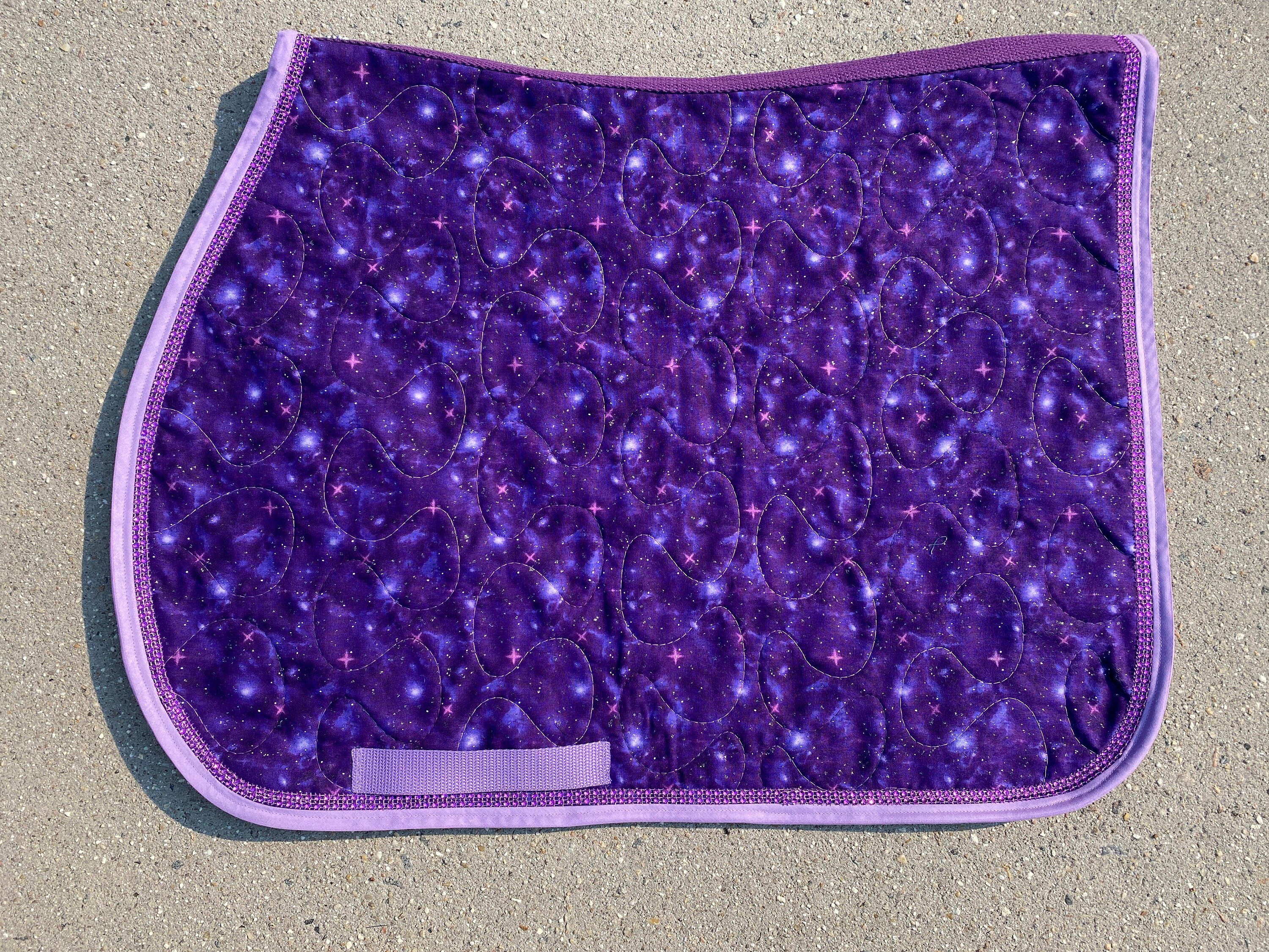 Saddle Pad Purple Star Glitter With Lavender Accents Bling Trim