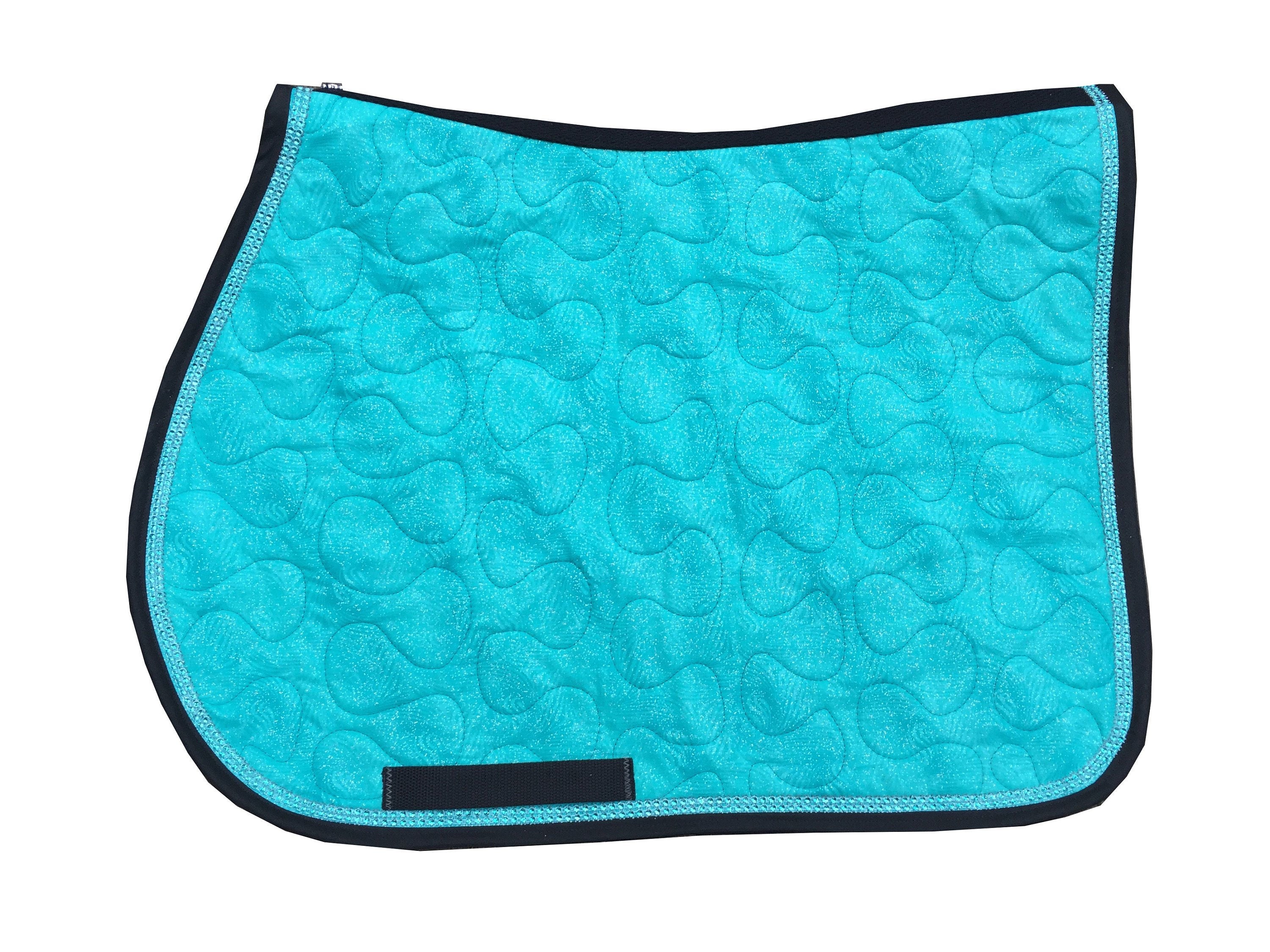 English Saddle Pad Turquoise Teal Glitter Fabric Black With Etsy Ireland