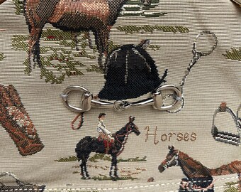 Backpack Equestrian Horse Tapestry English Print , Helmet  display picture 3