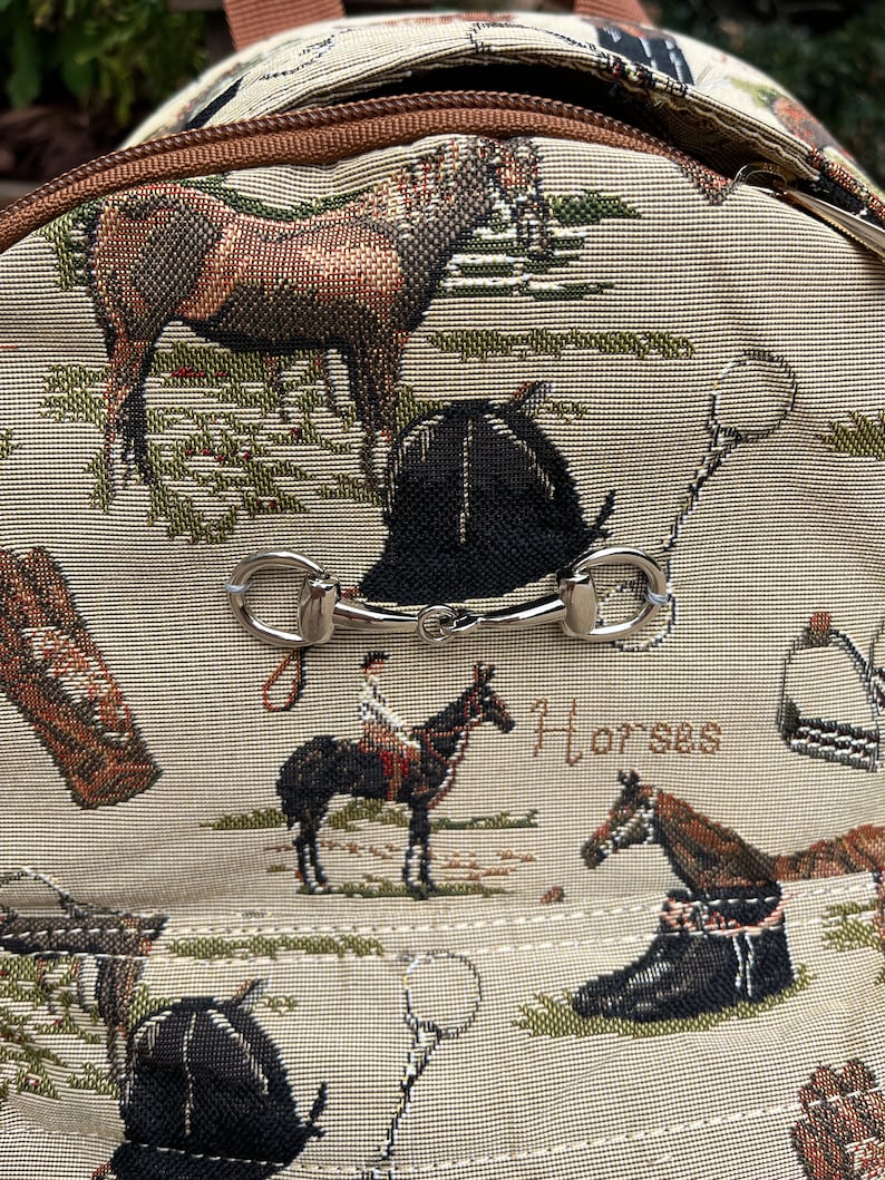 Equestrian Print Pattern Backpack