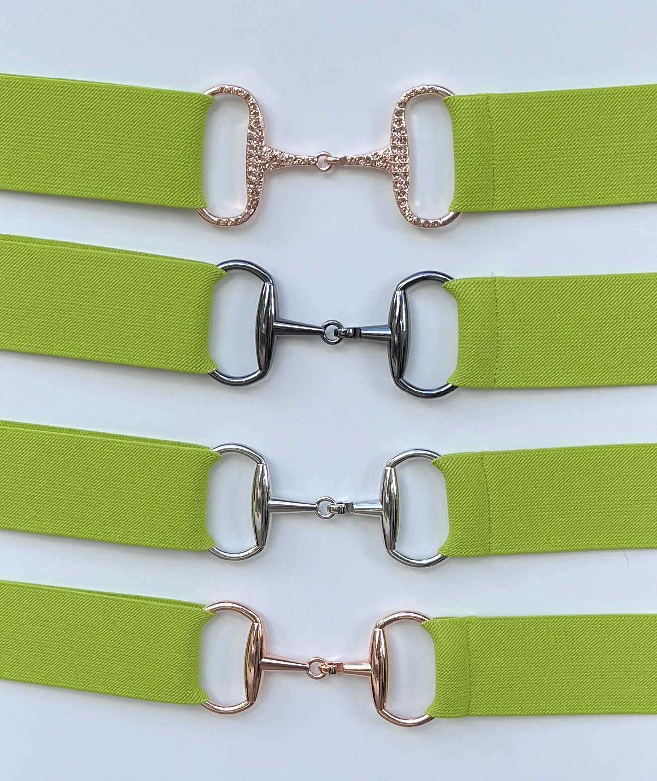Skinny Horse Bit Detail Belt in Lime Wholesale Lux D Ring Horse Bit Buckle Skinny Belt for your  main image 4
