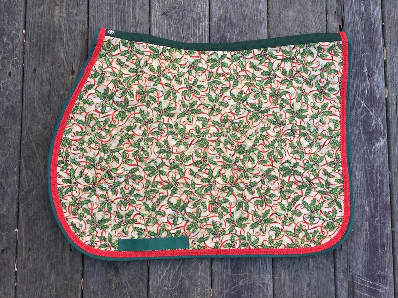 Horse saddle pad Christmas Holiday Deck the Horse Etsy