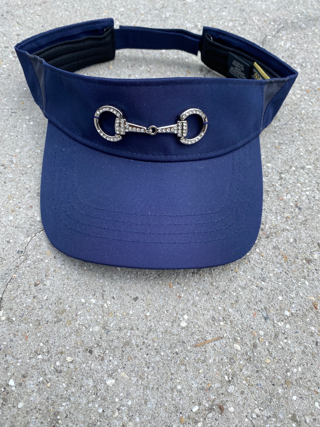 Equestrian Visor Navy Horse Sun Visor Snaffle Bling Bit Visor Horse Sun