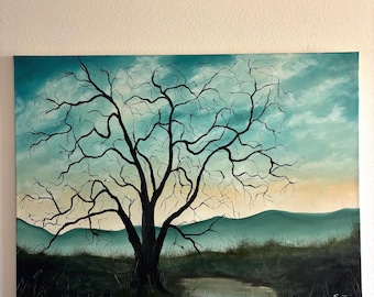 Modern Landscape Wall Art Large 30x40 Oil Painting