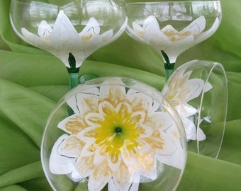 Water Lily wine glasses, set of 4