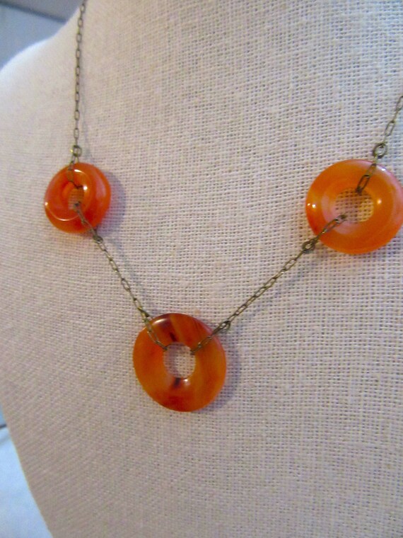 Art Deco Carnelian Necklace Antique Chinese Export - image 2