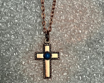 Vintage Copper Pendant on 24" Copper Plated Chain with Lobster Clasp