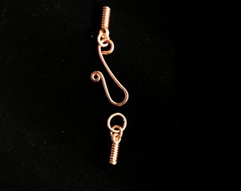 LotsaCopper - Solid Copper Hook and Eye Clasp with end Caps