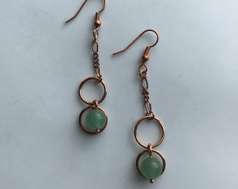 LotsaCopper dangling "Hit and Miss" Earrings With Copper Ear Wires