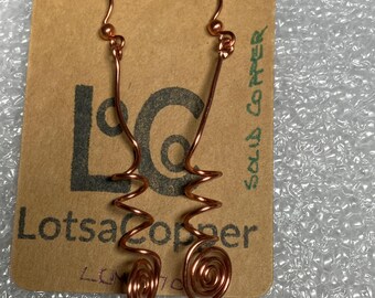 LotsaCopper Solid Copper Dangle Earrings