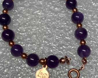 LotsaCopper - Amethyst and Copper Beaded Bracelet