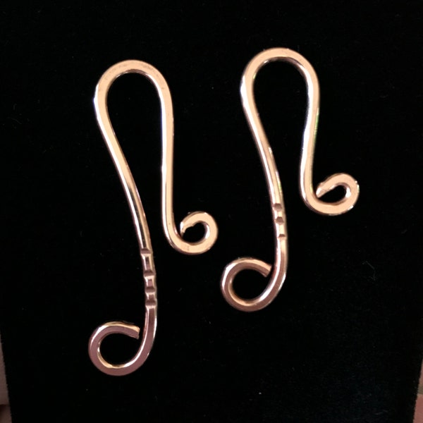 LotsaCopper - Notched Solid Copper Hook Clasps for Jewelry Making