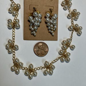 Vintage - Avon Necklace and Earring Set with Faux Pearls