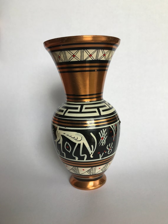 Vintage Copper Vase made in Greece Etsy