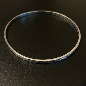 Vintage - API Thailand Sterling Bangle Bracelet w/Floral Design