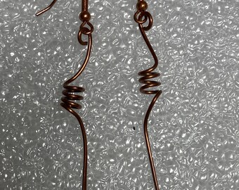 LotsaCopper Solid Copper "Swirligig" Dangle Earrings
