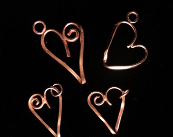 LotsaCopper "Feeling Loopy" Solid Copper Heart Pendants