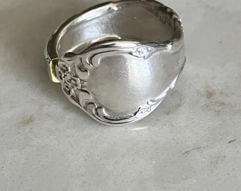 Silver Plated Spoon Ring, Size