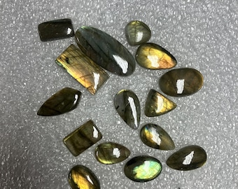 Labradorite Cabochon Lot of 15 pieces. Random Sizes & Shapes