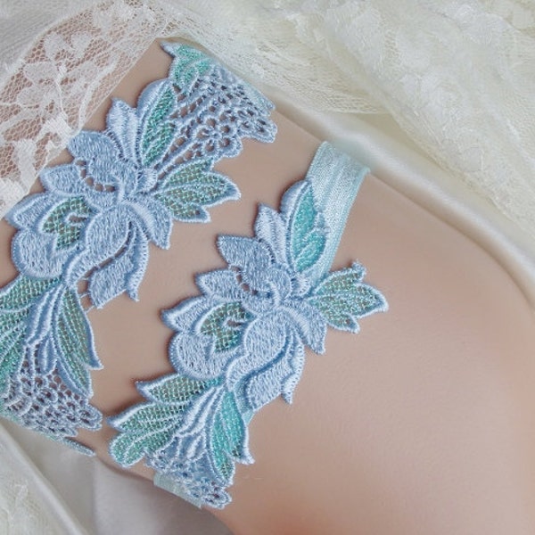 Weddings, Wedding Garter Set, Something Blue Venise Lace Bridal Garter, Blue Lace Wedding Garder, Keepsake Garter and Toss Garter