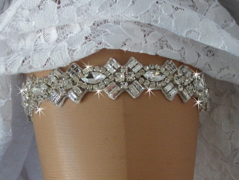 Sparkle Wedding Garter Set Crystal Bridal Garter Rhinestone Etsy