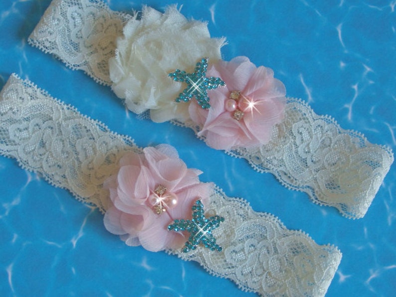 Beach Wedding Garter Set Destination Wedding Starfish Garter Etsy